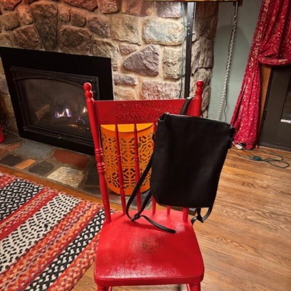 Anthropologie Smooth Leather Black Backpack - Picture 4 of 4